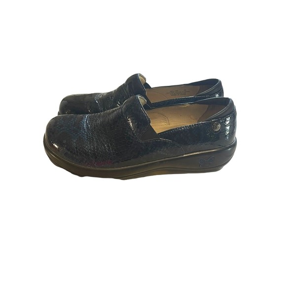 Alegria Blue Snakeskin Keli Clogs Slip On KEL-165 Size 8/39 Nurse Work Shoes - Picture 6 of 9
